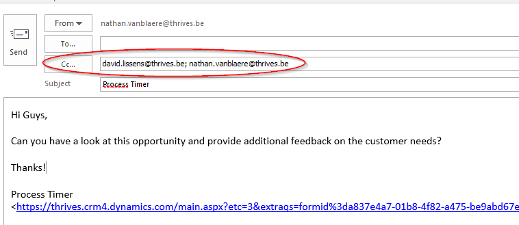 Dynamics CRM - Sales Team Members as Outlook CC Recipients